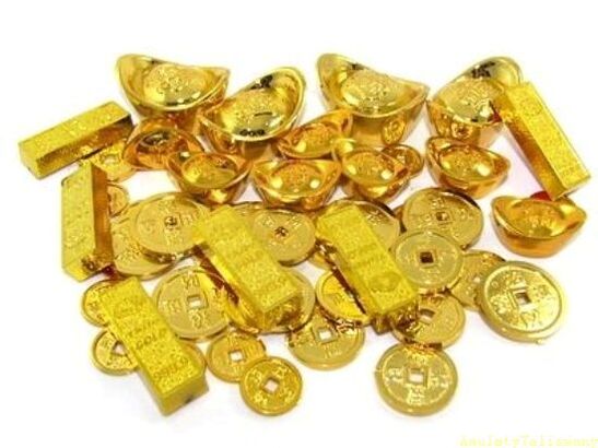 gold ingots and coins as good luck charms